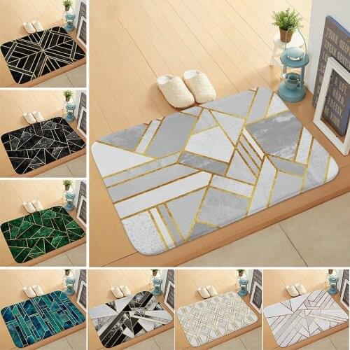 Anti-Slip Doormat Geometric Floor Carpet for Bathroom Living Room Front Door Mats Flannel Kitchen Rugs Hallway Entrance Mat