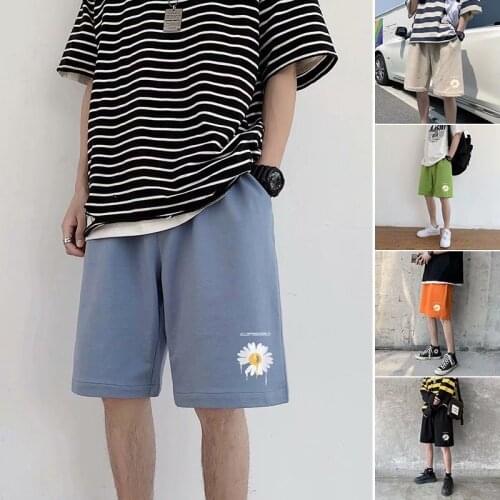 Korean Fashions Summer Shorts for Men 2020 Men Chrysanthemum Colorful Streetwear Thin Sweatshorts Male Trend Shorts Streetwear