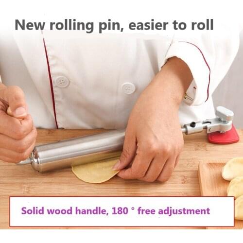 Stainless steel steamed stuffed bun dumpling pie chaos cake biscuit new style rolling pin kitchen gadget roller leather artifact