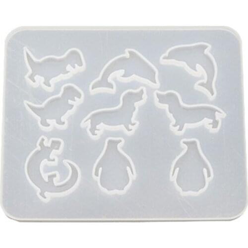 Resin Silicone Molds Pendant Making DIY Crystal Epoxy Mold Small Dinosaur Dolphin Earrings Making Mould