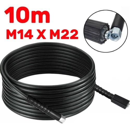 10 meters 5800PSI High Pressure Washer Hose Pipe Cord Car Cleaner Water Cleaning Extension Hose Water Hose M22 M14 Connector