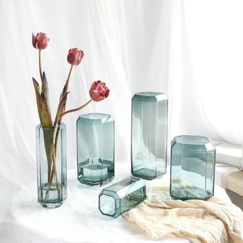 Flower Vase Hydroponic Plant Table Decor Living Room Decoration Transparent Glass Vases Dried Flower Bottle Ornaments Декор Дома