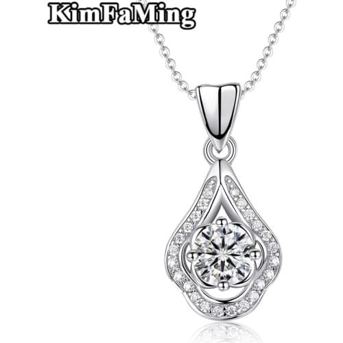 Romantic Women Pendant in Silver 925 Stone Necklaces Jewelry Birthday Party Gift GP076