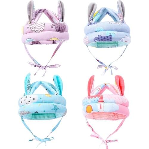 Baby Safety Helmet, Adjustable Head Protection Hat Anti-collision Soft Cap for