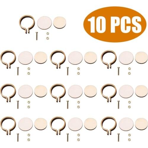 10 sets 25mm Wooden Cross Stitch Frame Mini Embroidery Hoop Ring Embroidery Circle Sewing Kit Frame Craft