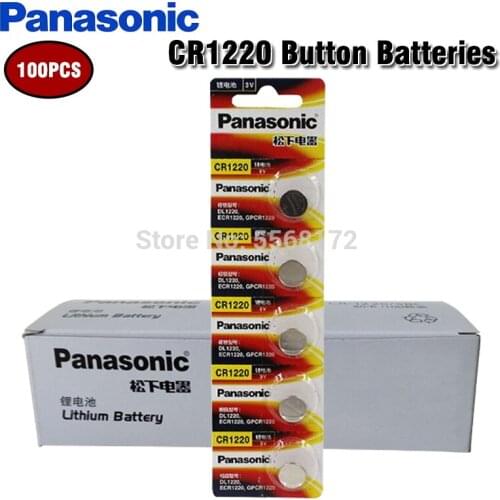 100pcs PANASONIC Lithium Batteries Cell Button Coin Battery CR1220 BR1220 DL1220 ECR1220 LM1220 3V For LED Lights Toys Watches