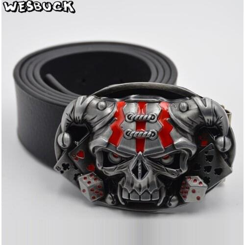 5 PCS MOQ WesBuck Brand Belt Buckles New Style Skull Cowboy Belt Buckle Cowboy Cowgirl Belt Head