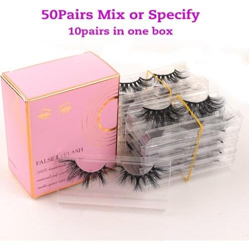 50 Pairs/Lot Makeup Eyelashes 5D Mink Eyelash Fluffy Natural Long Lashes Cruelty Free False Eyelash Dramatic Eye Lashes