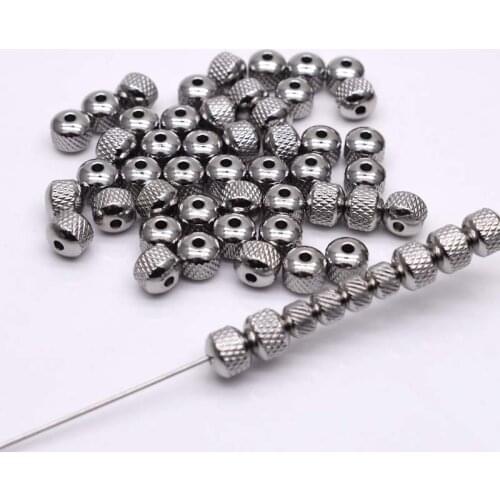 50pcs 304 Stainless Steel Flat Round Beads 6 8 mm Disc Loose Spacer Beads For Jewelry Making DIY Bracelet