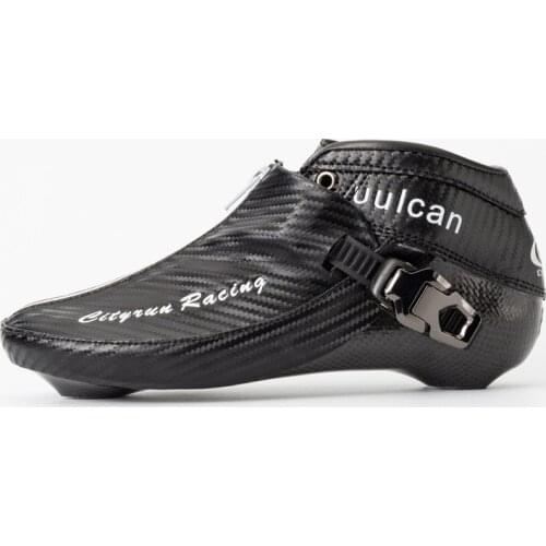 6-layers carbon fiber boot CITYRUN VULCAN inline speed skates patines upper boot with zip shoelace lock system 165mm 195mm mount