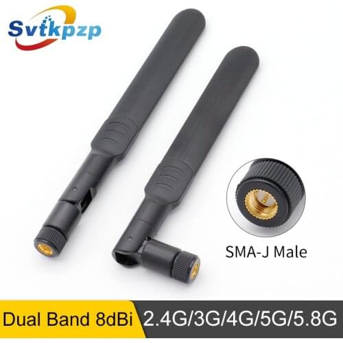 2PCS 2.4GHz Antenna Dual band Omni 8dBi Long Rang Aerial 3G 4G 5G 5.8G WIFI Antennas SMA-j Male Universal Router Antena