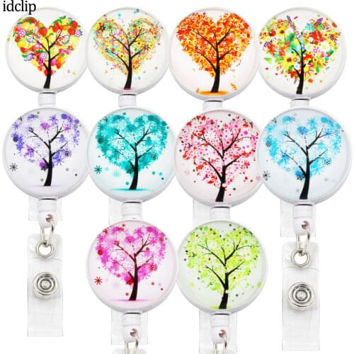 Idclip Colors Tree ID Retractable Badge Holder with 360 Alligator Clip Life Retractable Cord ID Badge