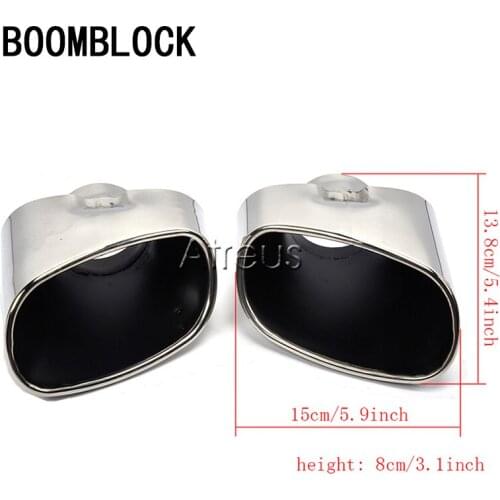 BOOMBLOCK 2pcs Stainless Steel Chrome Car Exhaust Tip Muffler Pipe Tailpipe Cover For BMW X5 E53 E70 Accessories 2000-2016