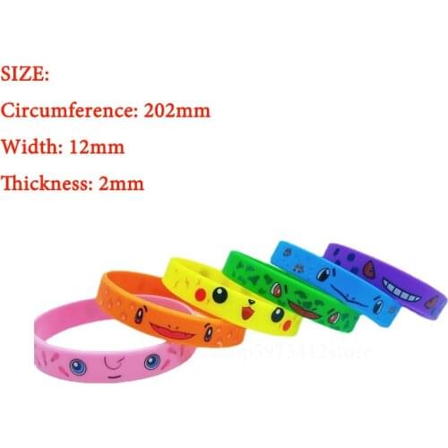 Pokemon Go Bracelets Pikachu Bangles Silicone Cuff Cartoon Anime Figure Printed Wristband Jewerly Accessories Kids Birthday Gift