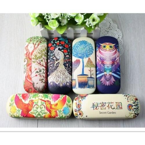 LIUSVENTINA Hot Story Cute Secret Garden Owl Tree Peacock Dandelion Frame Glasses Box Sunglasses Case Gift for Girls and Friends