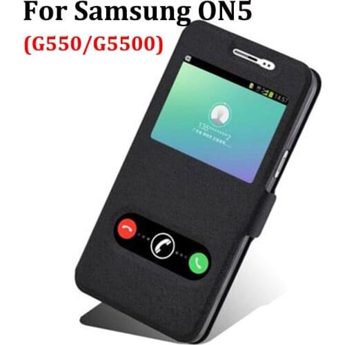 Open window cover For Samsung galaxy ON5 ON 5 Case cover leather Cases For Samsung G550 G5500 case flip shell back cover capas