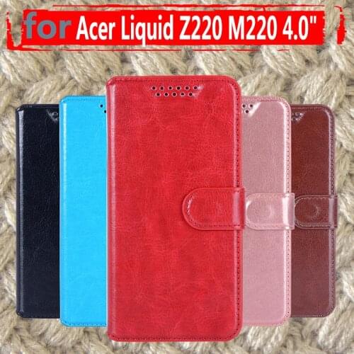Coque Luxury Retro Flip Case For Acer Liquid M220 4.0" Case Flip Luxury Leather Wallet Cover For Acer Liquid Z220 Cover Capa