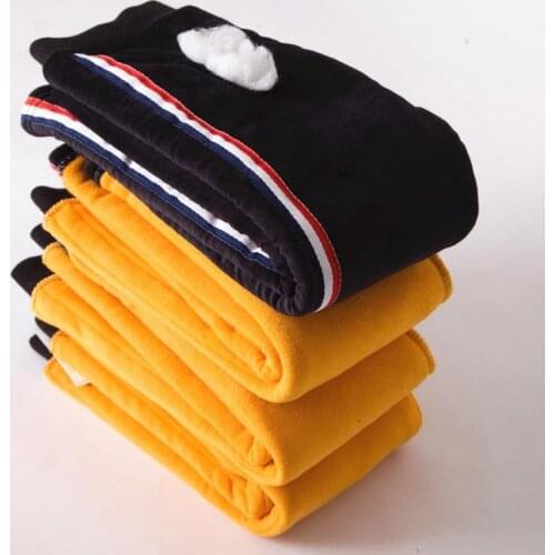 Girls Children Velvet Long Pants Printing Patterns Leggings Child Stripe Thicken Warm Winter Kids Clothing 3-10y Pencil Mid