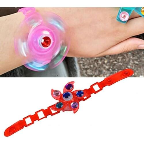Kids Creative Luminous Spinning Top Spiral Twister Watch Bracelet Children Toy