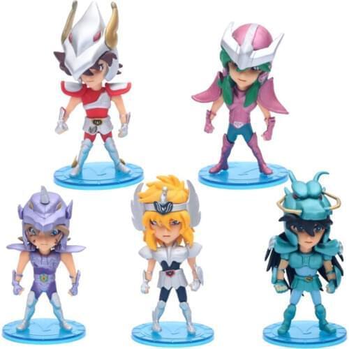 5pcs/set Seiya Action Figures Toy Knights of the Zodiac Doll Janpaness Anime Cartoon Doll Kids Christmas Gifts