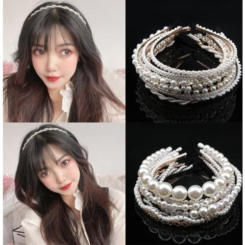 Elegant headwear 24 optional French retro pearl headband fashion bridal headband hair accessories