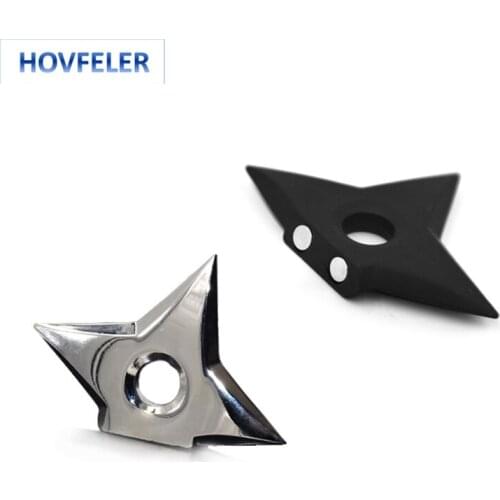 HOVEFELER 2PCS Samurai Shuriken Ninja Fridge Magnet Dart Triangular Five-pointed Star Refrigerator Message Sticker Photo Deco
