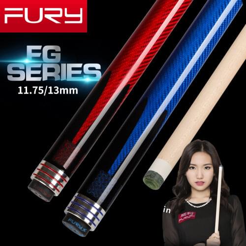 FURY FG Pool Cue 11.75mm/13mm Tiger Emerald Tip Carbon Fiber braid/leather Grip Uni-lock Joint Professional Billiard Cue Stick