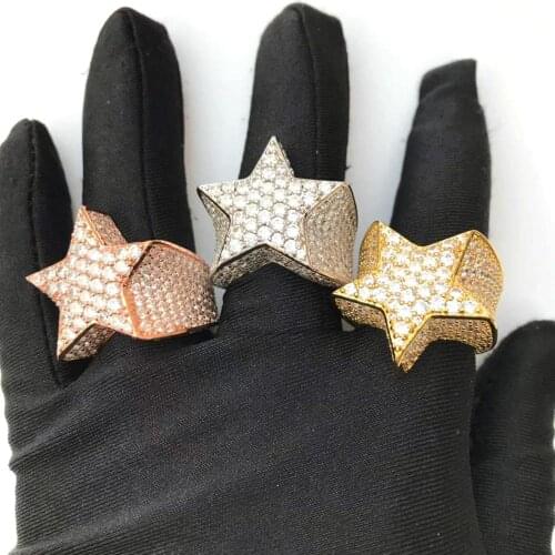 Full iced out star ring for men
