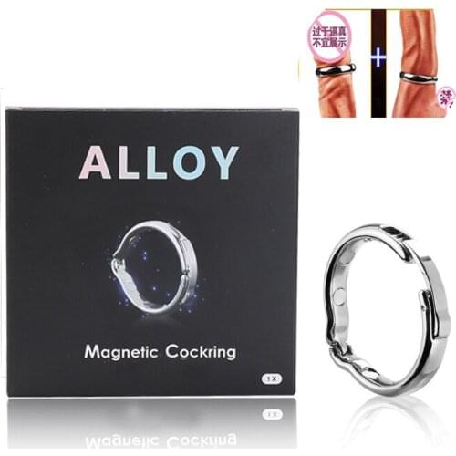 Magnetic Metal Glans Ring 5 teeth Buckle Adjustable Penis Ring, Magnet Physiotherapy Male Foreskin Circumcision Cock Ring