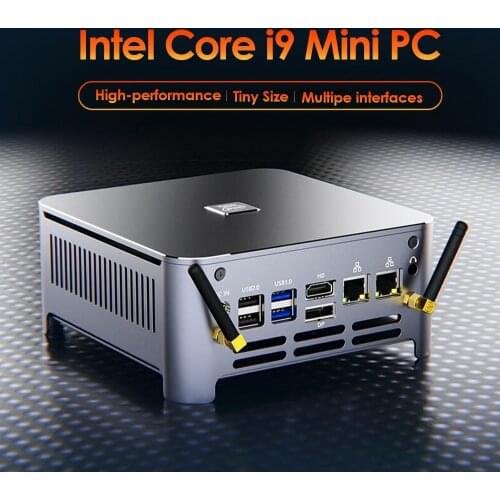 10th Gen Xeon W-10885M Core i9 10980HK Intel Mini PC 2 Lans Windows 10 2*DDR4 2*NVMe Gaming Computer DP HDMI Type-C 3x4K Display