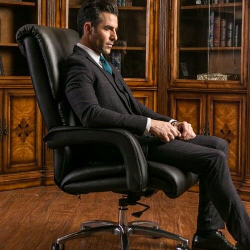 Fashion Minimalist Home Armchair Boss Leather Home Office Chair Simple Computer Comfortable Swivel Business Executive Chair