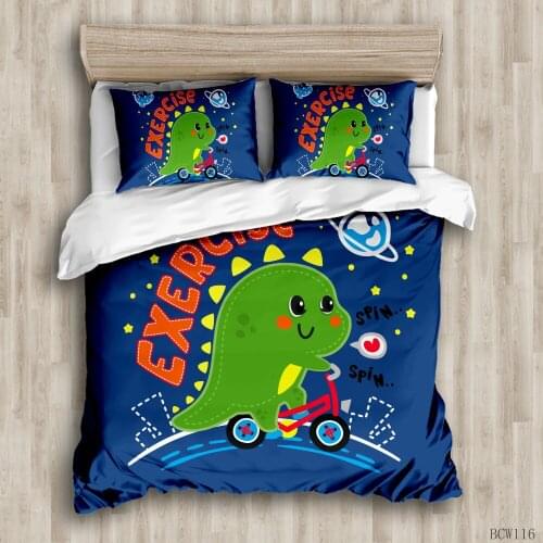 Cartoon Dinosaur Bedding Set Cute Dinosaur Duvet Cover for Kids Boys King Size 3d Quilt 150 Bed Set Bed Linens single Twin Size