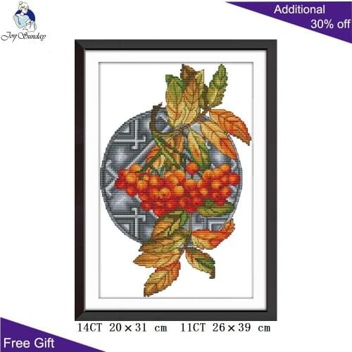 Joy Sunday Berry Needlework J468 14CT 11CT Counted and Stamped Home Decor Berry Needlepoint Embroidery Cross Stitch kits