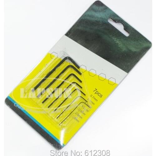 1 set (7 PCS/Set ) Hexagon Hex Allen Key Wrench Screwdriver Set Tool Kit 0.7mm 0.9mm 1.3mm 1.5mm 2mm 2.5mm 3mm