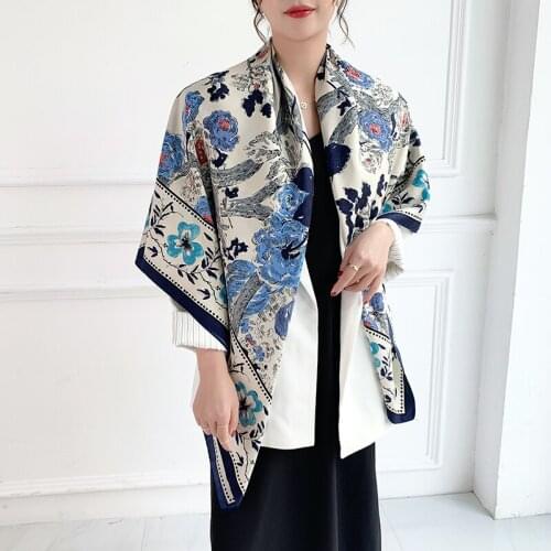 2021 New luxury spring women scarf high-quality shawl silk fashion scarf beach sun protection bag turban scarf 130cm * 130cm