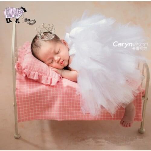 Newborn Baby Photography Bed Blanket Infant fotografia Accessories Baby Photo Shoot Studio Posing Iron Bed fotoshooting Props