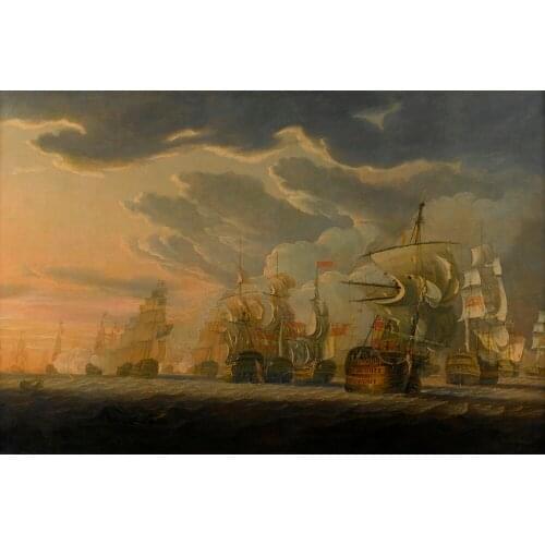 Wholesale painting #Horatio Nelson 1st Viscount Nelson Battle of Cape St Vincent print oil painting -30 inch Free shipping cost