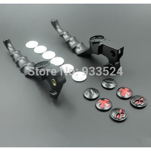 Pair Motorcycle Black Skull Brake Clutch Lever Motorcycle For Harley Sportster 1200 Iron 883 XL XR 04 - 13 Custom