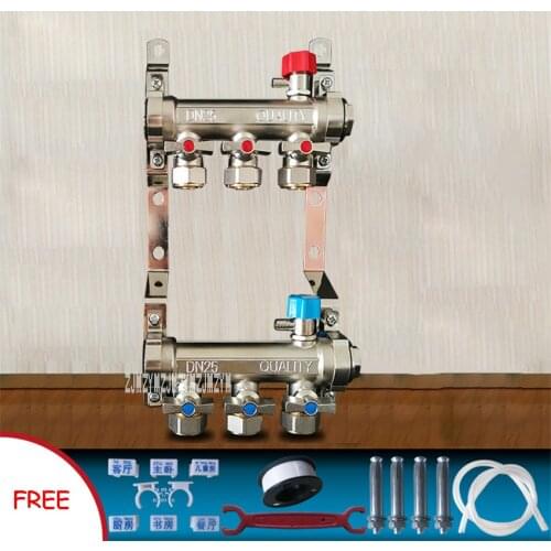 Movable Joint Floor Heating Manifold 3/4/5/6 Way Geothermal Water Separator Valve Divider Knockout Drum Trap Set Segregator