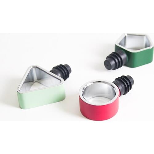 Durable creative metal and rubber champagne stoppers geometric red wine stoppers barware kitchen bar supplies accessories