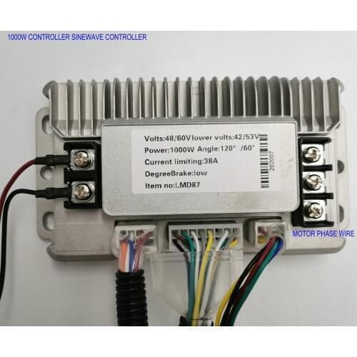 SINEWAVE Squarewave BLDC Controller 36v48v60v72v1000w1200w with Cast Aluminum Shell for Electric Scooter Tricycle Motorcycle ATV