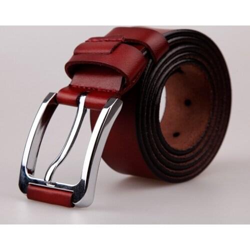 High Quality Cowhide fashion male Belts Luxury Designer alloy pin buckle casual mens belt Cummerbunds ceinture homme
