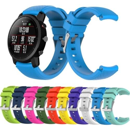 22mm Silicone Strap for Xiaomi Huami Amazfit Pace Stratos 2 Band Watch Band Wristband Bracelets for Huami Amazfit 2