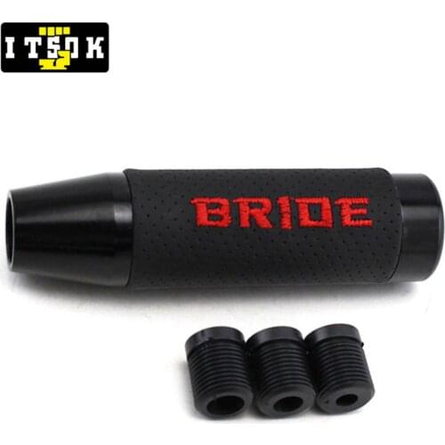 BRIDE Gear Knob Universal Leather Aluminum Shift Lever 13 CM JDM Shifter Stick PC Racing Game Shiftknob Car Tuning Modification