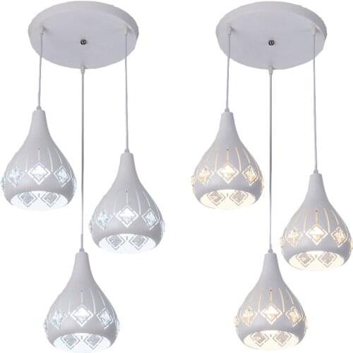 Modern white iron chandelier led table lamp LED crystal chandelier living room dining room lighting led gloss chandelier