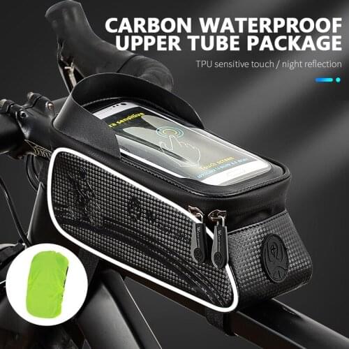 WEST BIKING Cycling Front Bag Bicycle Reflective Phone Bag Sensitive Touch Screen Mobile Phone Bag Waterproof Top Tube Bag