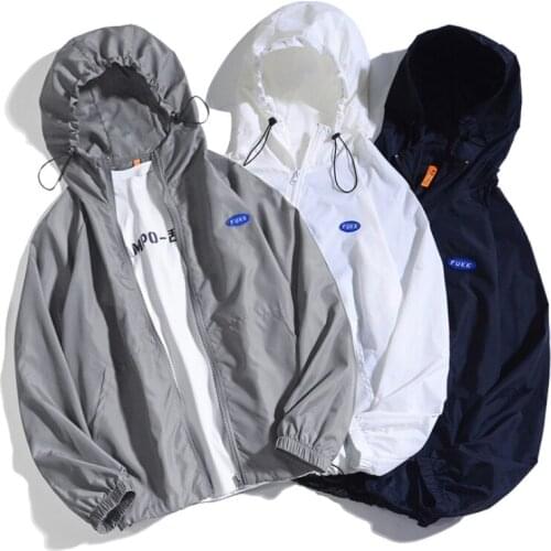 2021 Summer Men Women Sun Protection Winderbreaker Long Sleeve Couple Hooded Cycling Outwear Thic Quick Dry Skin Jacket Jaqueta