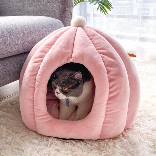 Cat Nest Winter Warm Closed Cat Nest Deep Sleep Internet Celebrity Cat House Removable and Washable Cat Bed Pet Supplies