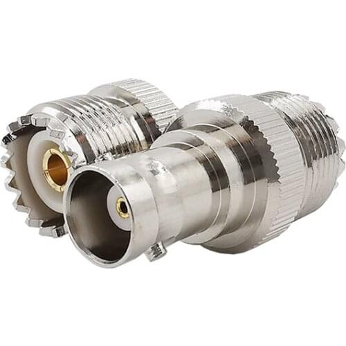 1Pcs Adapter SO-239 SO239 UHF Female to BNC Female Jack Straight RF Coaxial Coax Connector