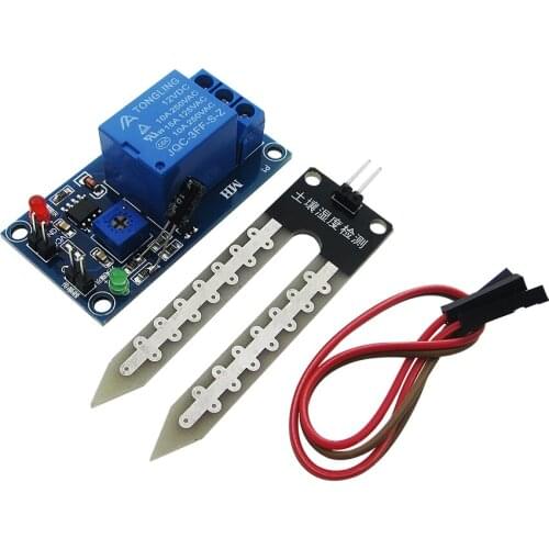 10PCS/LOT NEW DC 12V soil moisture sensor relay control module Automatic watering of the humidity starting switch